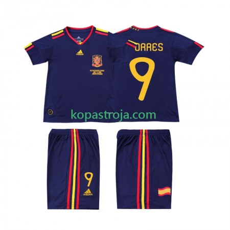 Billiga Fotbollströjor Spanien TORRES 9 2010 Retro Barn Borta tröja Kortärmad